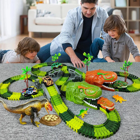 Dinosaur Railway Racing Track Play Set