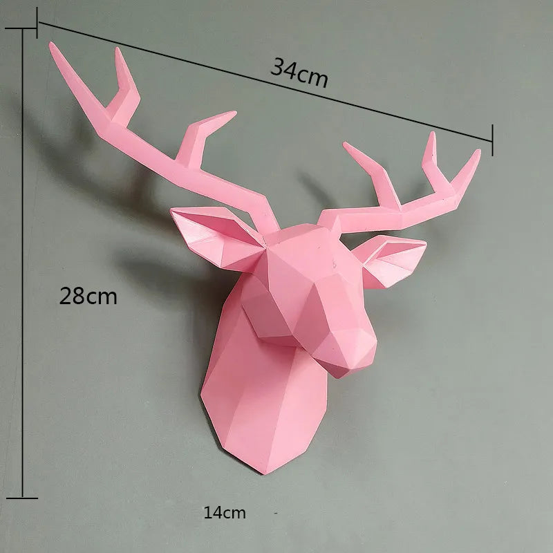 3D Deer Head Sculpture Wall Decor