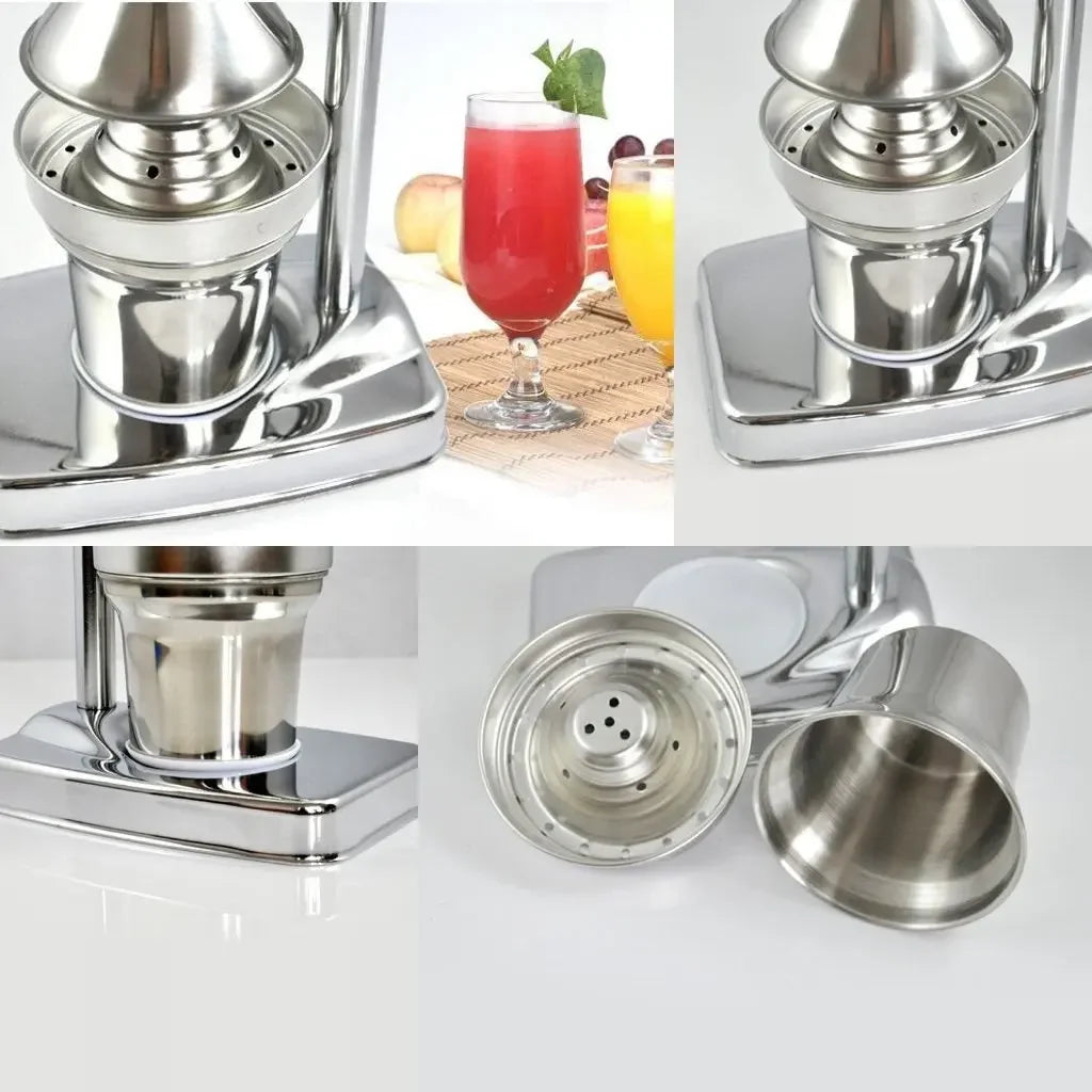 Heavy-duty stainless steel manual citrus juicer hand press with lever for oranges and lemons