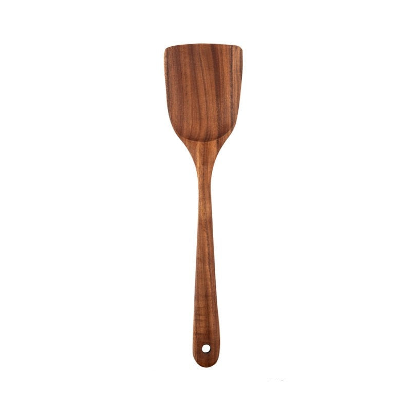 Natural Wooden Spoon Scoop Cooking Tool Set