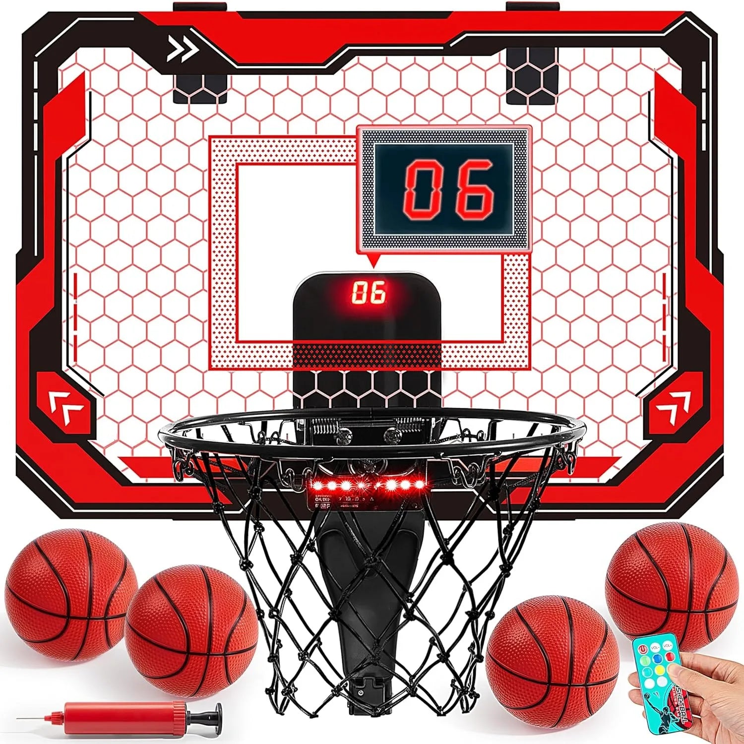 ED mini indoor basketball hoop over the door with 4 balls