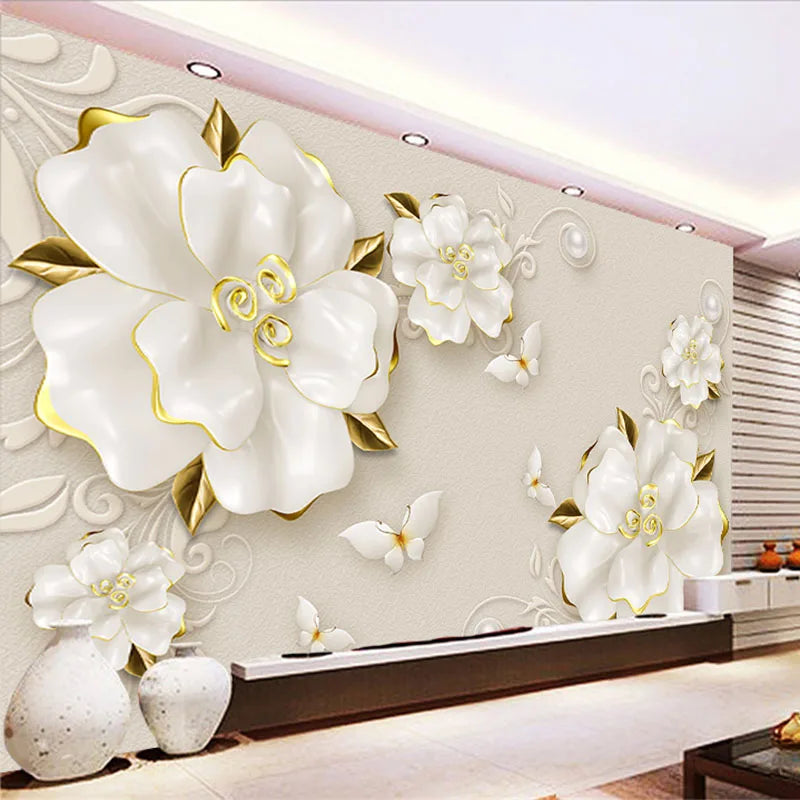 Jewelry Flowers Mural Wallpaper