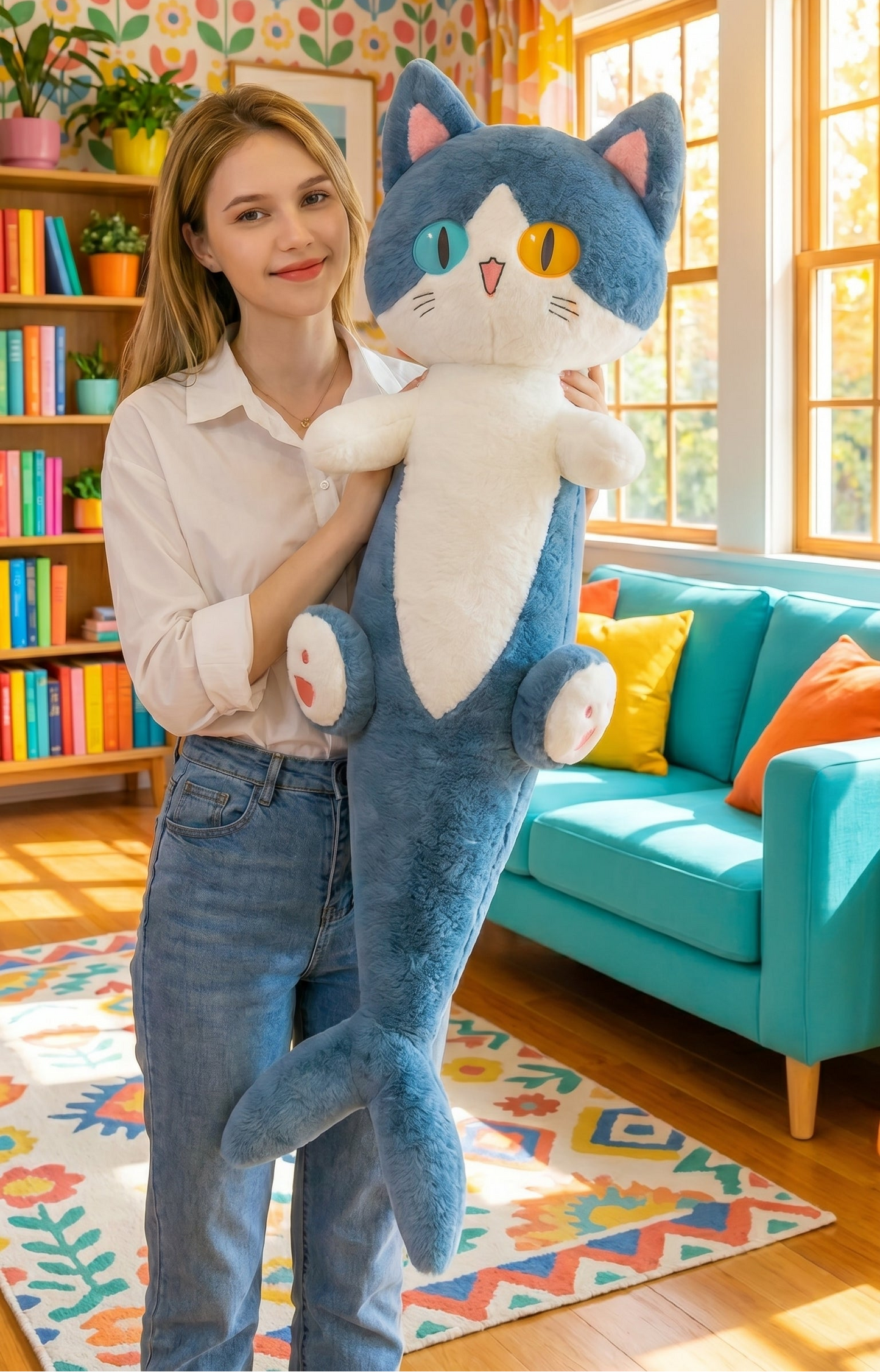 Shark Cat Plush Giant Cozy Body Pillow