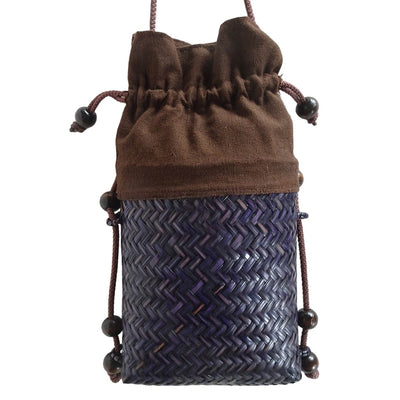 Woven smoked bamboo mini Shoulder bag