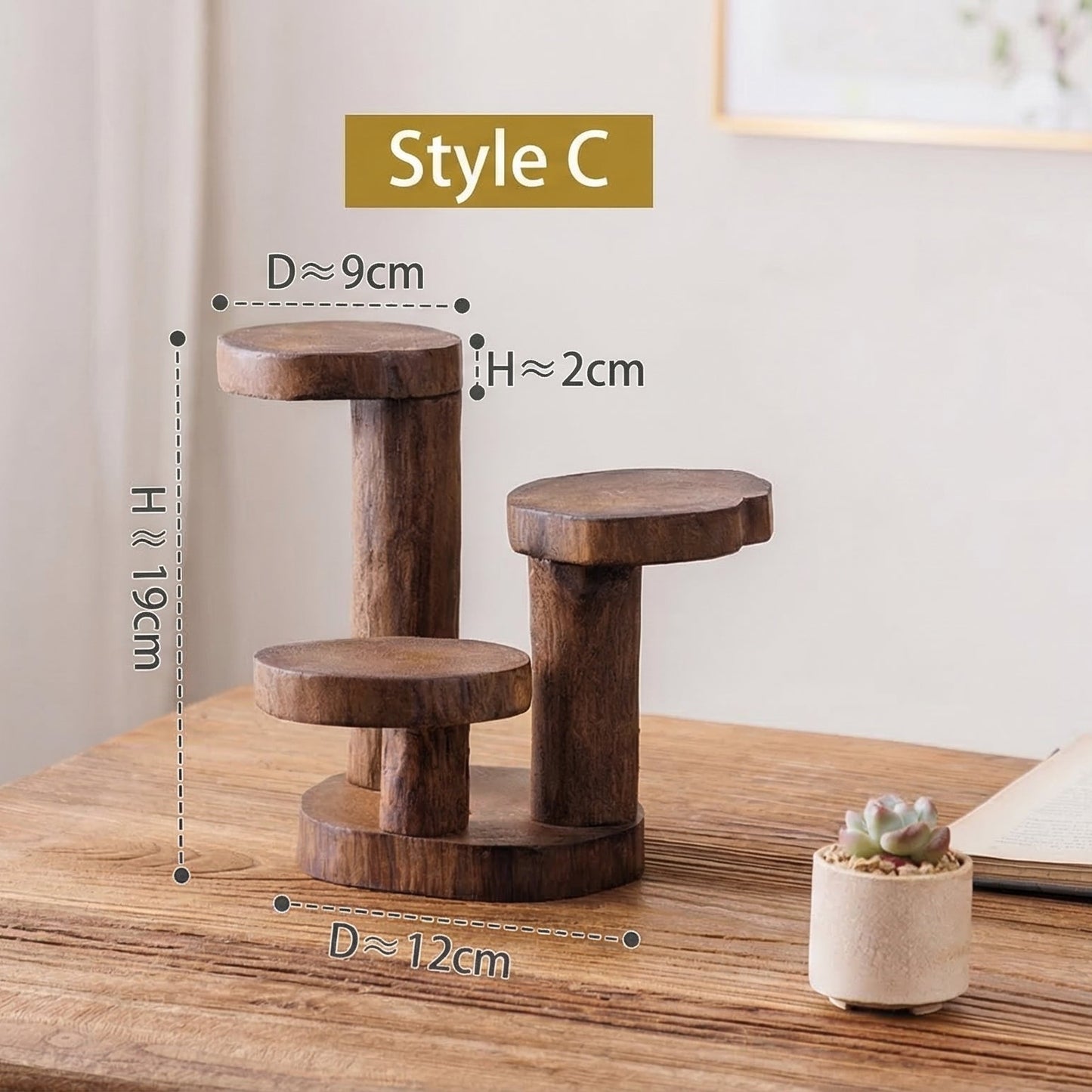 Rustic Solid Wood Tiered Plant