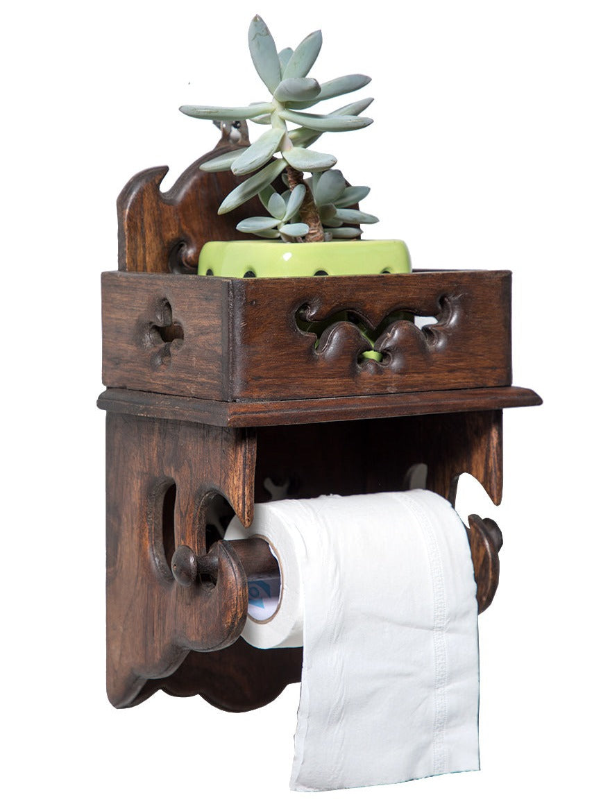 wood toilet paper holder