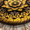 Carved teak wood gilded floral pattern