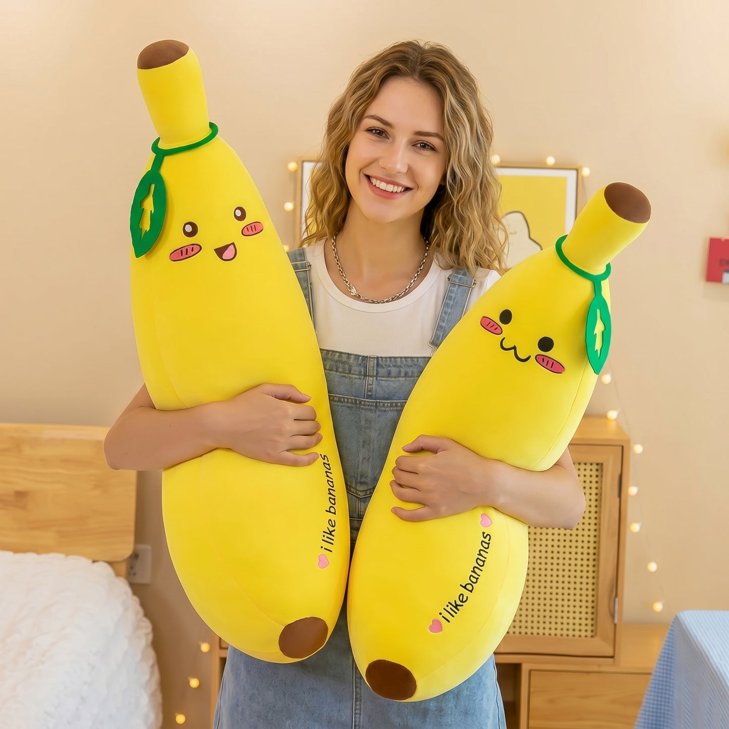 Riesige Bananen-Plüschfigur: Superweiches Kawaii-Körperkissen