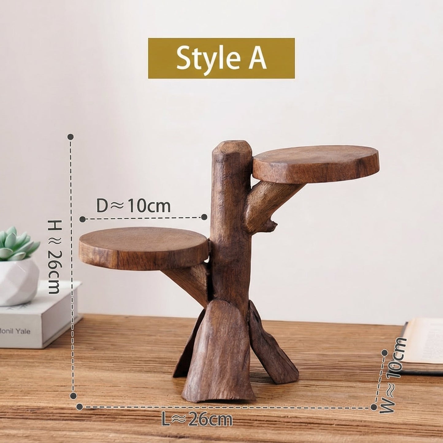 Rustic Solid Wood Tiered Plant