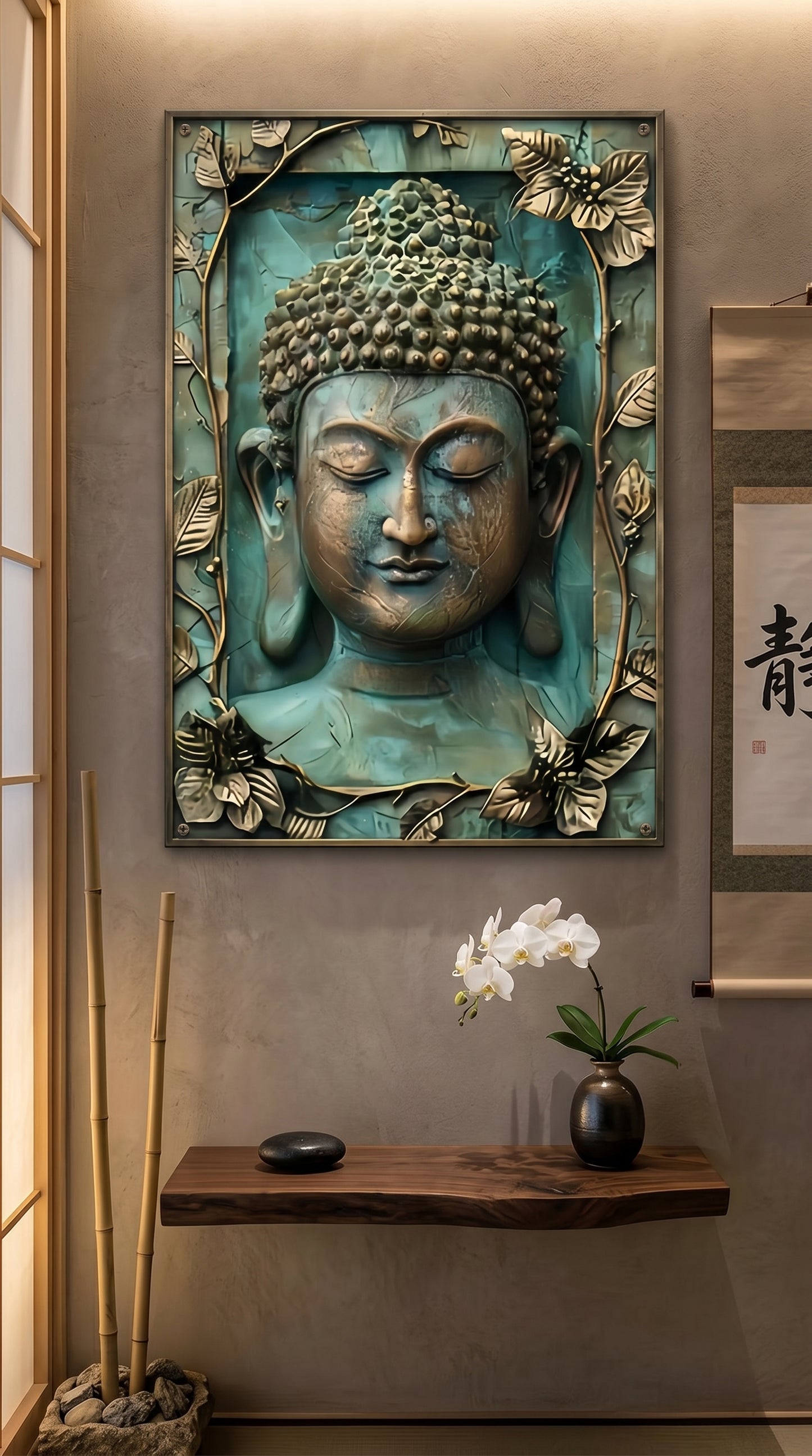 Vintage Buddha Wandkunst Metallschild | Zen-Wohnkultur