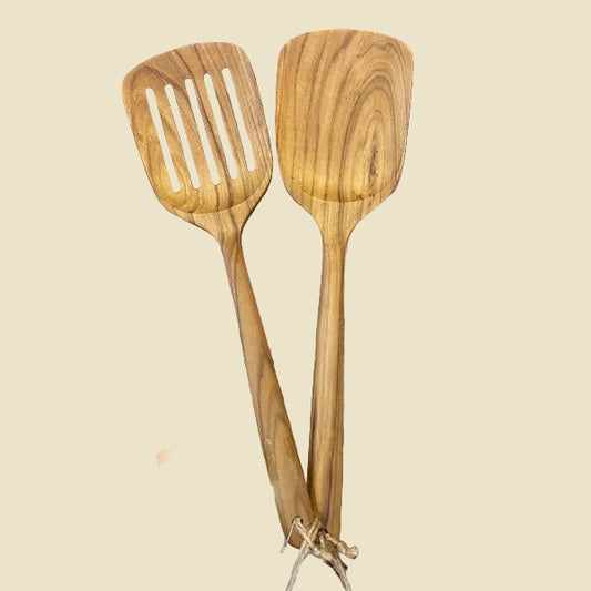 Golden Teak Spatula: Scratch-Free & Heat-Resistant