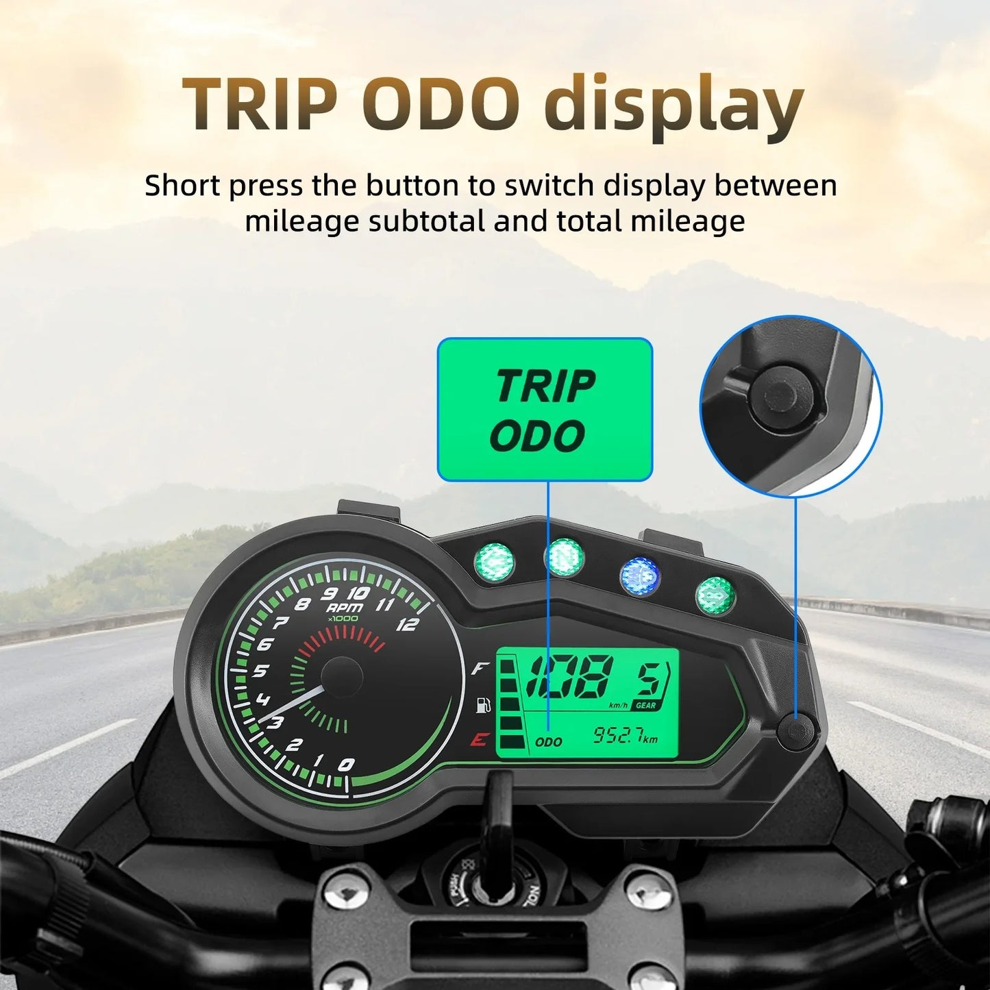 LED-Digital-Motorrad-Tachometer