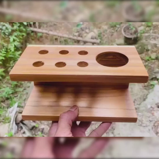Teak Toothbrush Holder