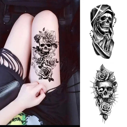 Temporary Skull Tattoo Sticker