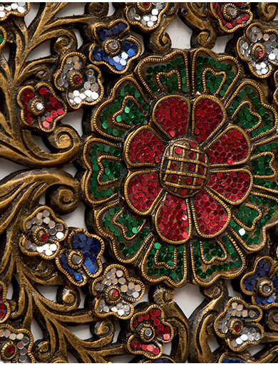 Floral Gilded carved  wood Wall Hanging