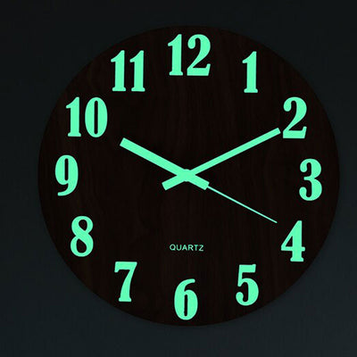 Silent Luminous Wooden Wall Clock