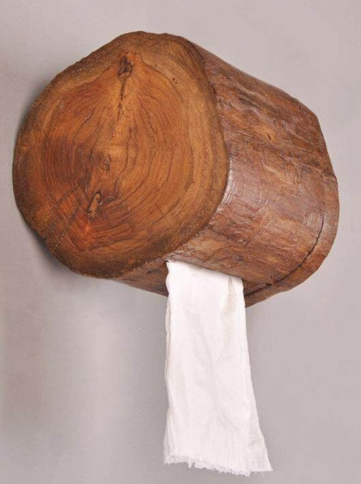 wood toilet paper holder