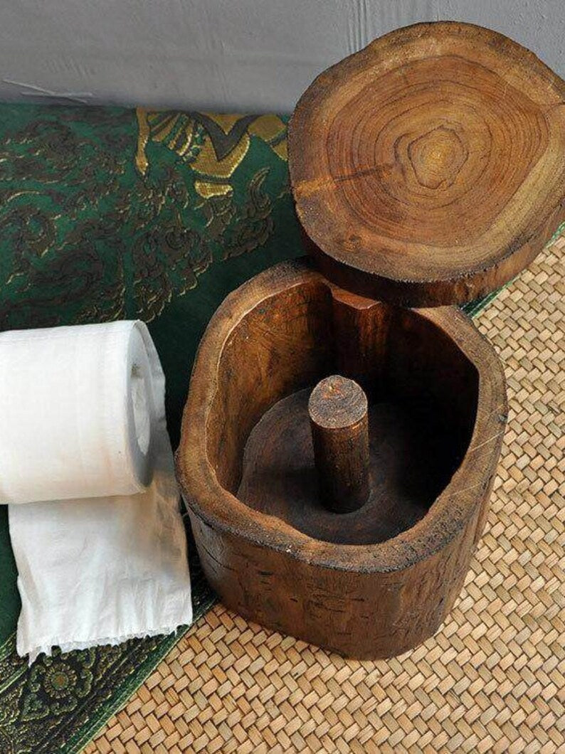 wood toilet paper holder