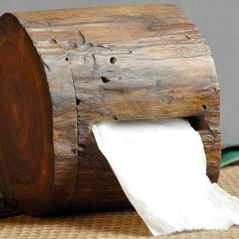 wood toilet paper holder