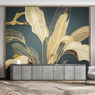 Mural banana leaf wallpaper