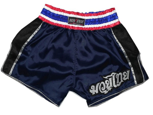 Muay Thai Shorts BOXSENSE Navy Black BXSRTO-001 - Goods Shopi