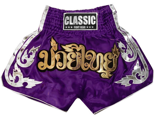 Muay thai shorts Classic Purple : CLS-015 - Goods Shopi