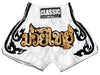 Muay Thai Shorts White Black Classic : CLS-016 - Goods Shopi