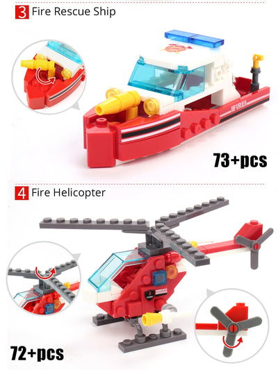 4in1 Trucks Car Helicopter Boat Building Blocks