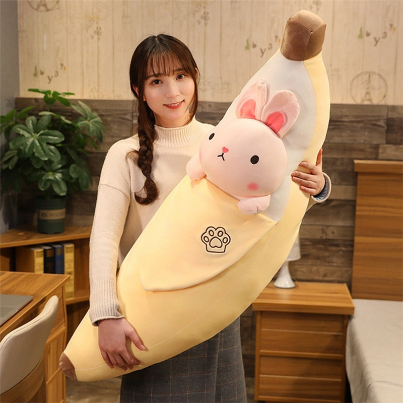 Cute Giant Banana Plush Toy Stuffed Animal Soft  Pillow