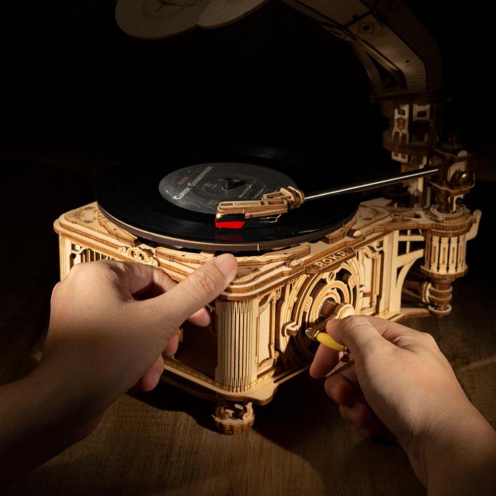 DIY Hand Crank  Wooden Gramophone  Assembly Kits  