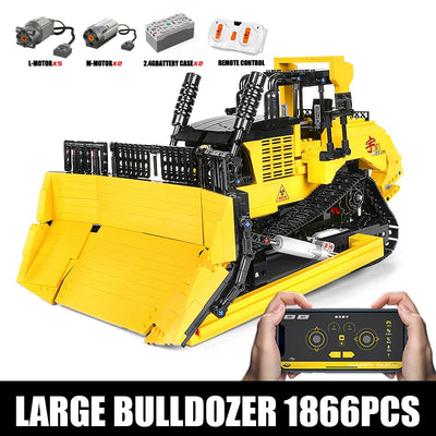 Large Rc Motorized Bulldozer Building Blocks
