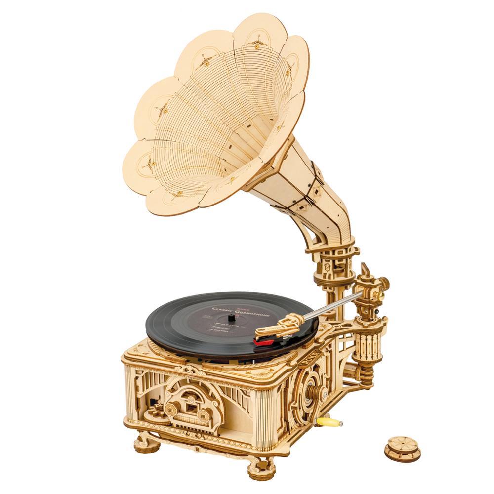 DIY Hand Crank  Wooden Gramophone  Assembly Kits  