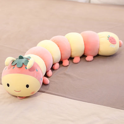 Kawaii Fruit Caterpillar Stuffed Animals Plush Long Pillow