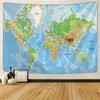 Tapestry Wall Hanging World Map