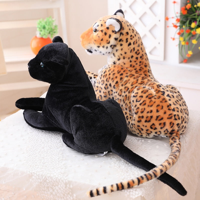 Giant stuffed animals  Black Panther Leopard Yellow White Tiger Plush Toys - Goods Shopi