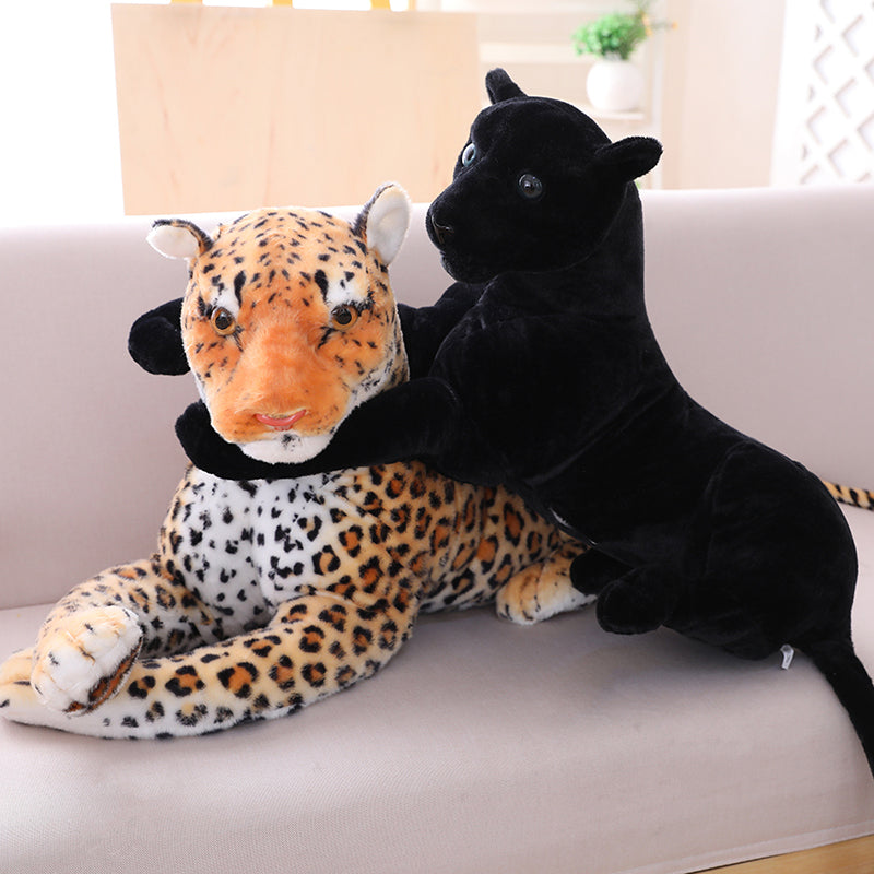 Giant stuffed animals  Black Panther Leopard Yellow White Tiger Plush Toys - Goods Shopi