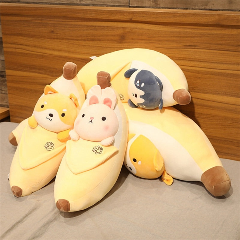 Cute Giant Banana Plush Toy Stuffed Animal Soft  Pillow