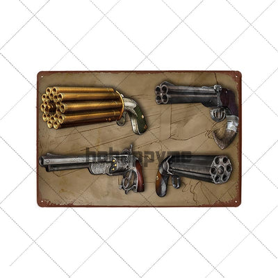 Man cave ideas Wall Art Gun Metal Tin Signs - Goods Shopi