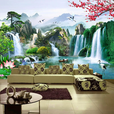 Nature Waterfall Mural Wallpaper Landscape  Home Decor