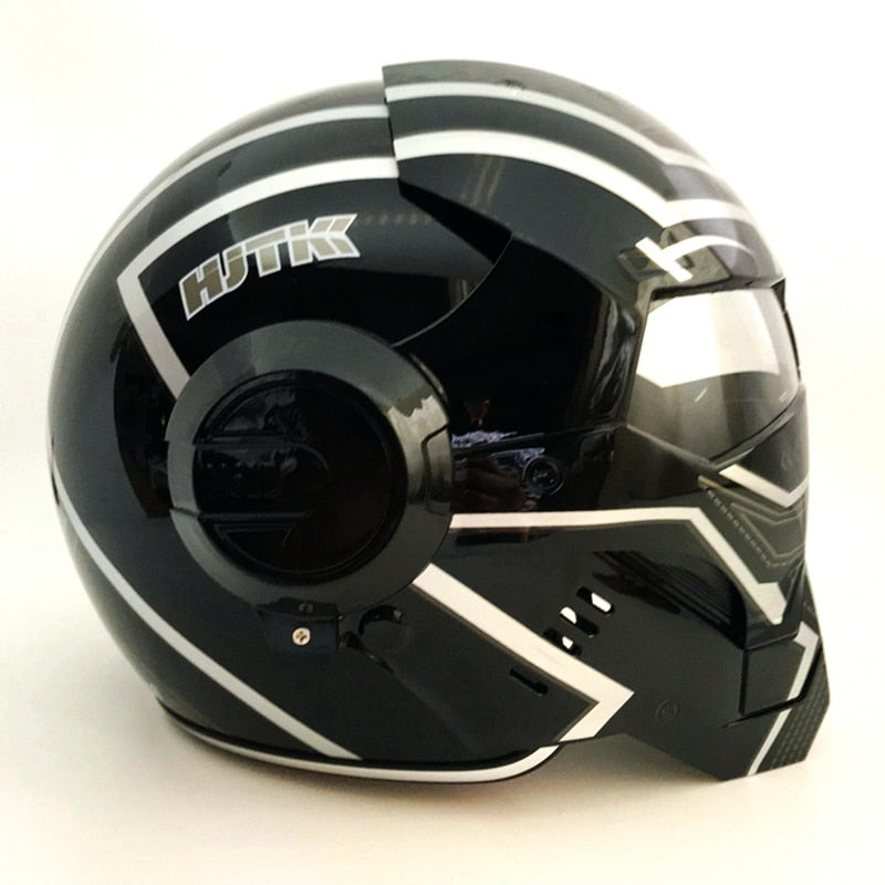 Bright Black motorcycle helmet Black panther