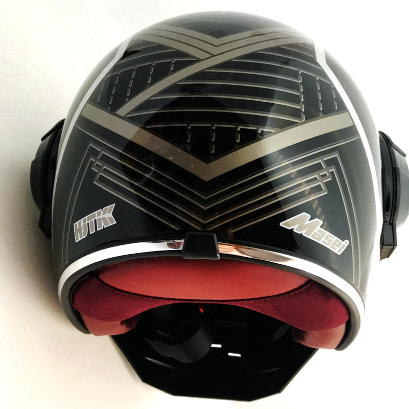 Bright Black motorcycle helmet Black panther