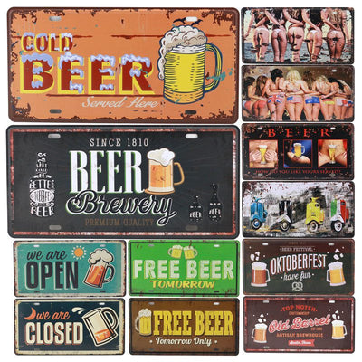 Man cave ideas Metal Tin Signs Cold Beer Bar Pub Decorative - Goods Shopi