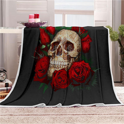 Blanket Floral Skull Soft Cozy Velvet - Goods Shopi