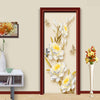 3D Mural Door Stickers Golden Flowers Butterfly - Goods Shopi