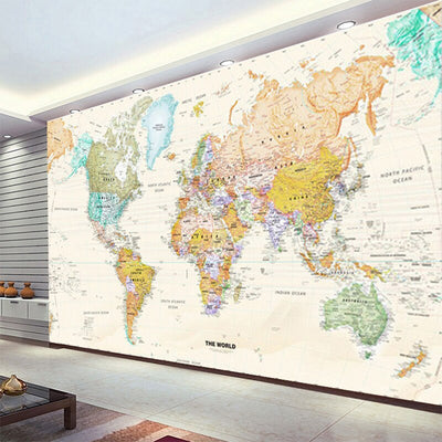 3D Mural Wallpaper World Map Study - Goods Shopi