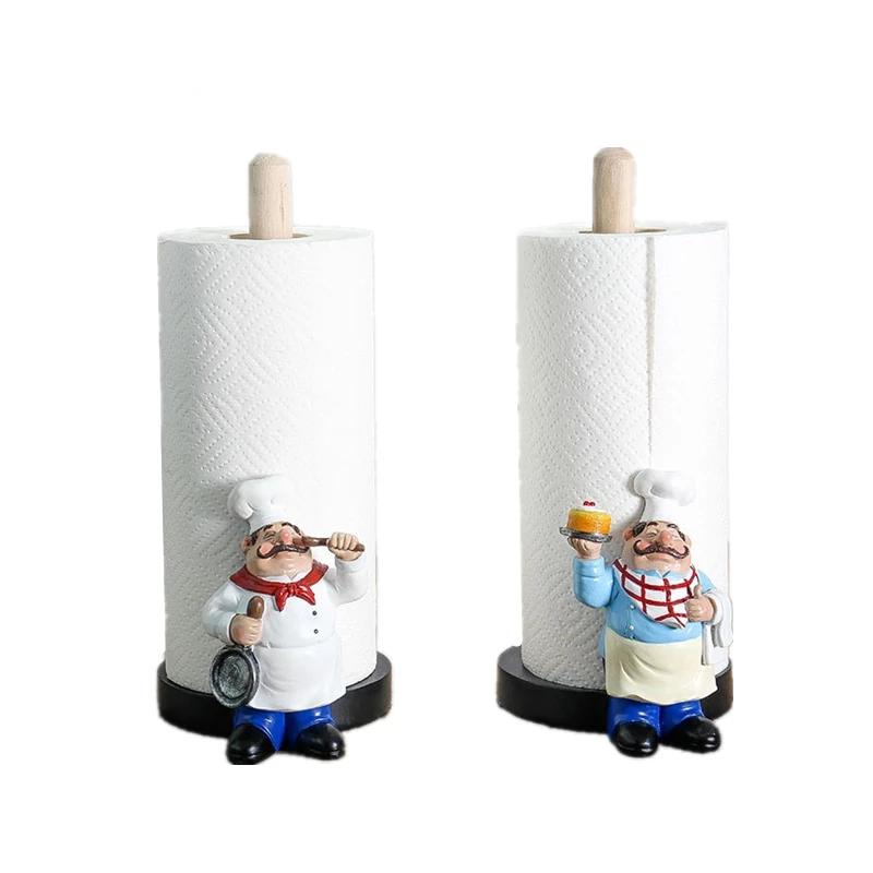 kitchen decor Paper Towel Holder Figurines Chef - Goods Shopi