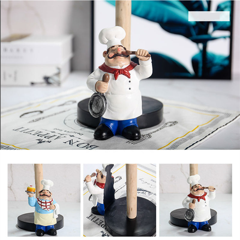 kitchen decor Paper Towel Holder Figurines Chef - Goods Shopi