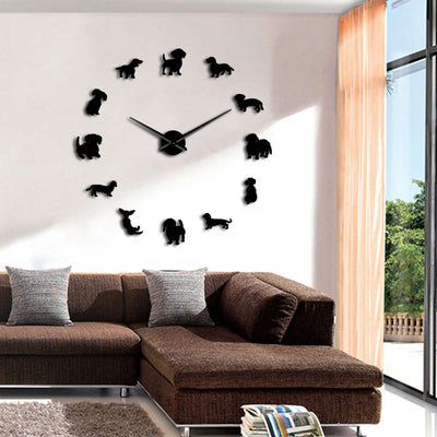 DIY Puppy Dog Large Wall Clock