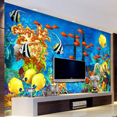Underwater World Wallpaper 3D Stereo Cartoon