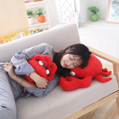 Kawaii Giant Stuffed Animal Red Crab Plush Pillow Soft Toy